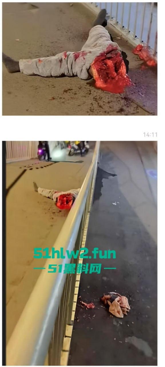 恐怖事件!武汉花园道icc天桥下惊现一具一分为二的碎尸,跳楼自杀撞到栏杆被拦腰切断。-10