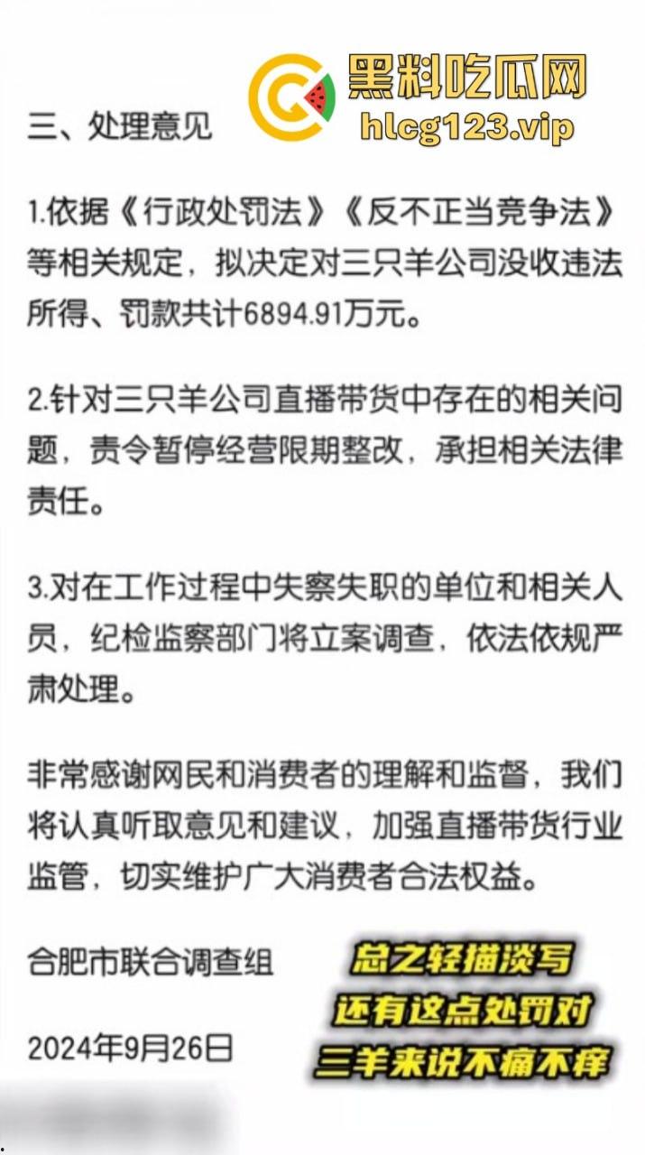 还是你头铁啊兄弟!三只羊事件尘埃落定 判罚6894.91万元 整改后还能回归?-2