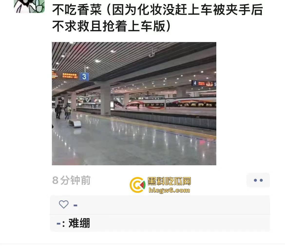 广州南站一乘客阻扒高铁车门夹住拖行，站务员紧急联络司机并跑向乘客，差点酿成大祸。-2