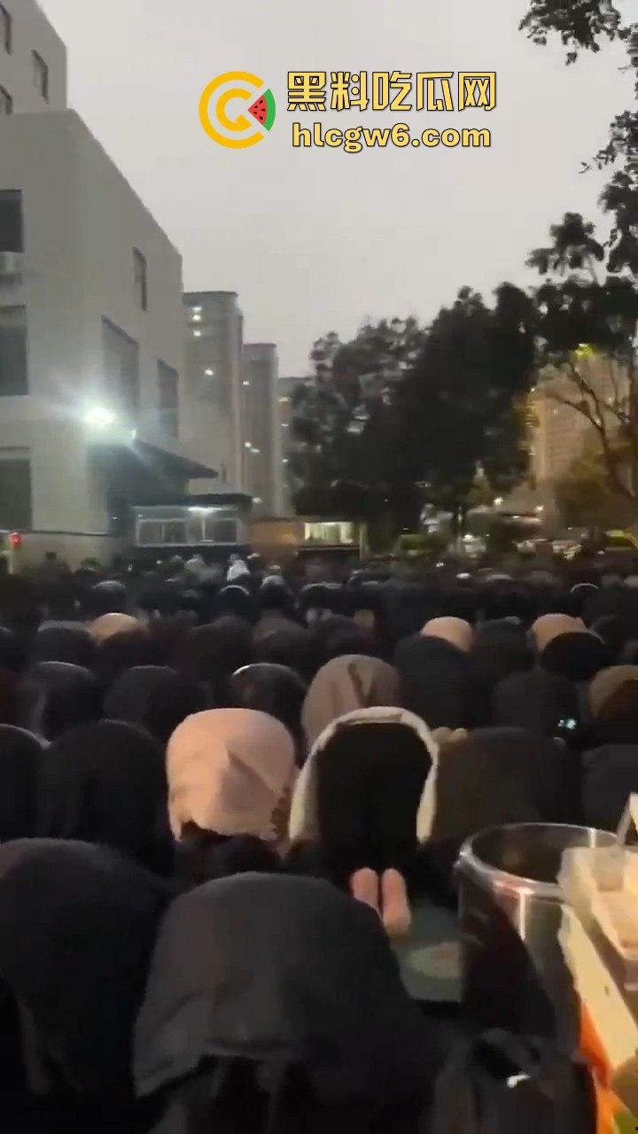 云南玉溪大批穆斯林在玉溪市政府前非法聚集声援，据称因当天警察从一间餐厅带走他们的头目【阿訇马玉巍】。-10