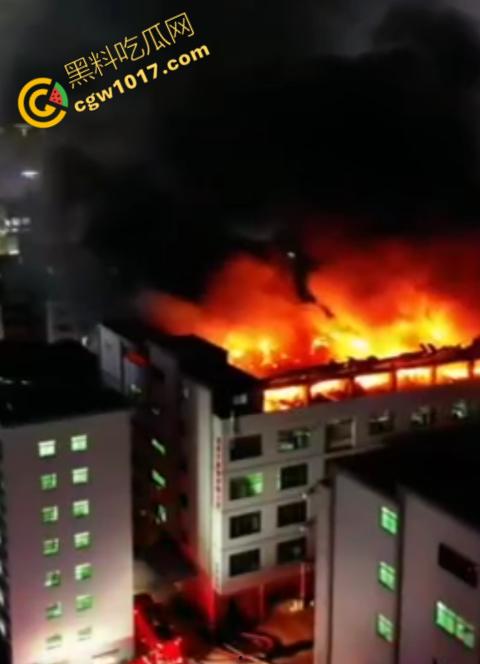 惠州博罗县服装厂夜晚突发惊天大火！火光冲天，浓烟滚滚，勇士们殊死搏斗灭火，祈祷平安归来！-2