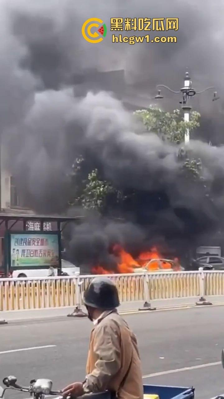福建莆田一suv路边自燃 几分钟烧成空壳 现场实拍视频曝光-3