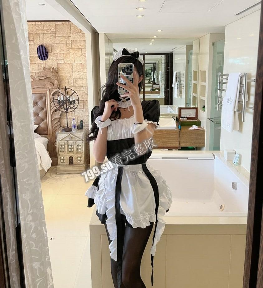 抖音百万粉丝！九头身 1.84 米红唇艳女仆葛征 土豪 1V1 视频泄漏！-7
