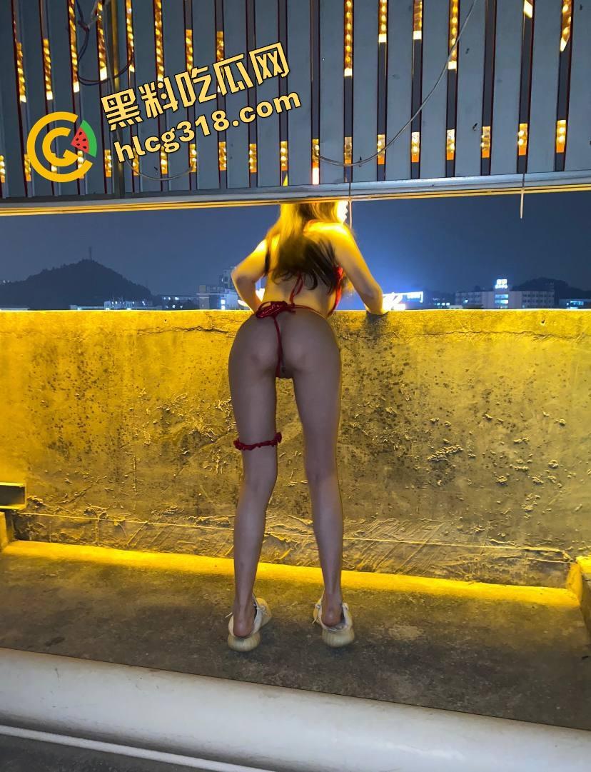 石家庄母狗『钱倪』请命为爸爸出战，全裸戴链跪街上完成主人任务，把电动车光头哥看得差点射裤子！-9