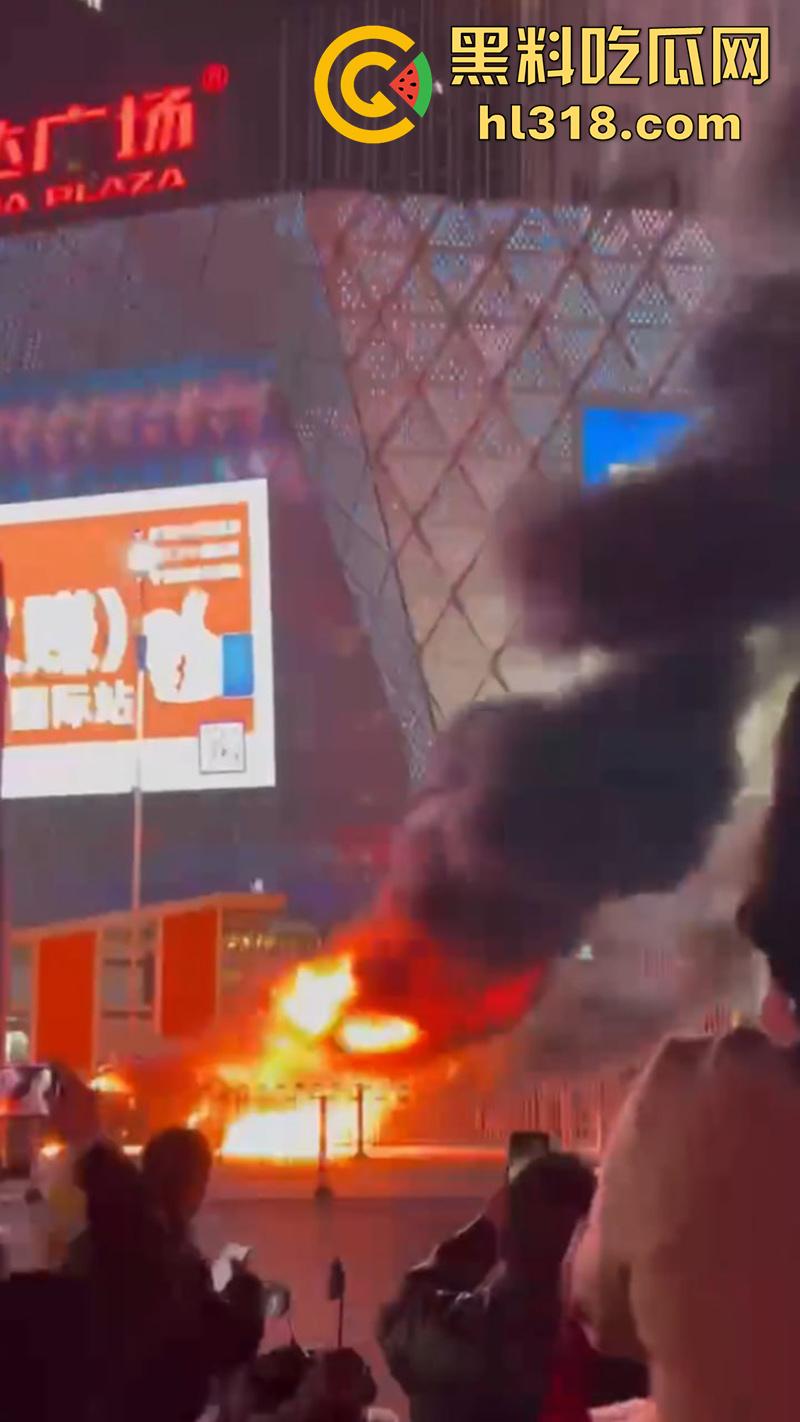 广州南村万博电车警车着火，熊熊大火迅速吞没警车，看来这电车危害，就连警车都不放过啊！-1