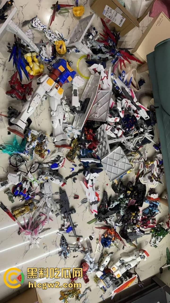 大型崩溃现场！高达爱好者男子与老婆吵架 上万模型珍藏被老婆砸毁 看完血压飙升！-13