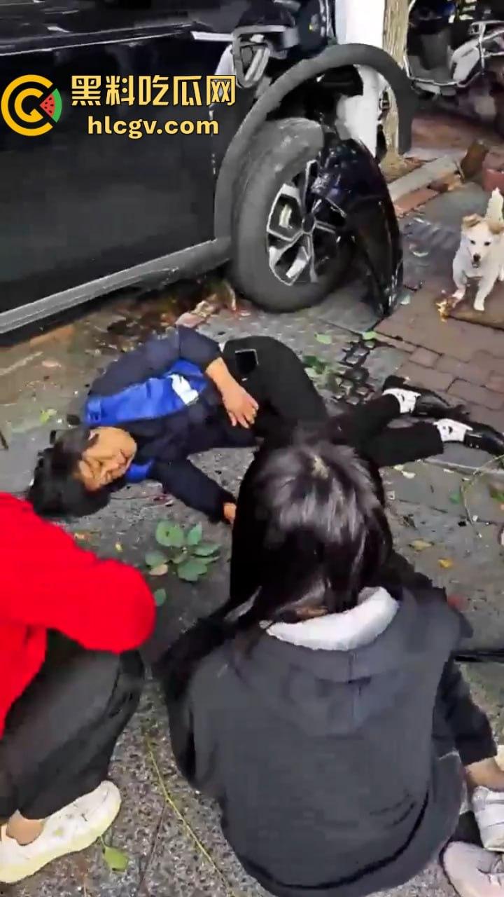 “我勒个骚刚！车子自己跑的”苏州吴江区女子驾车操作不当 路灯杆前的惊魂一撞致多人受伤！-6